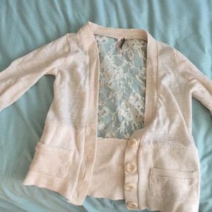 Cream floral backed sweater